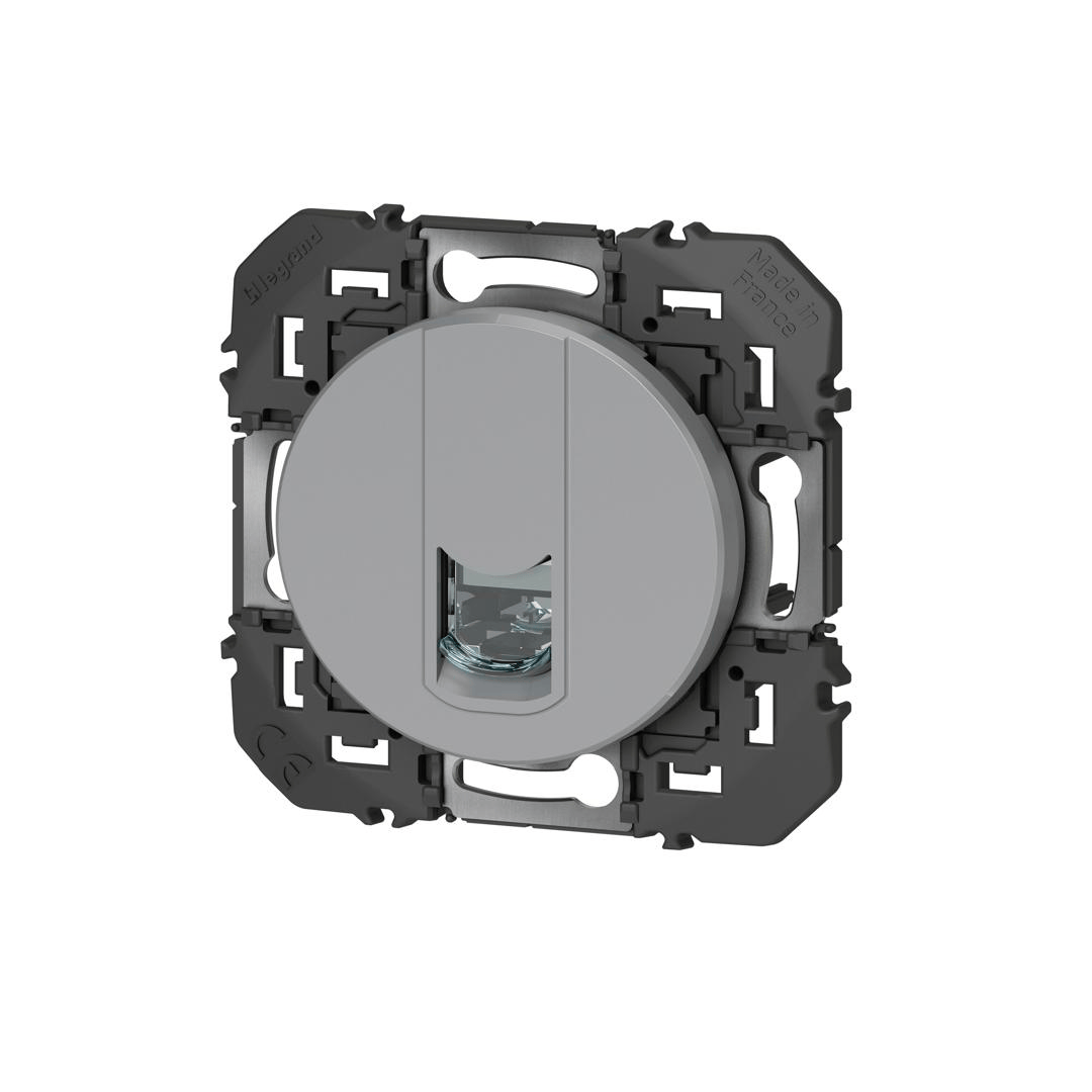 Prise blindée RJ45 catégorie 6 FTP dooxie finition alu