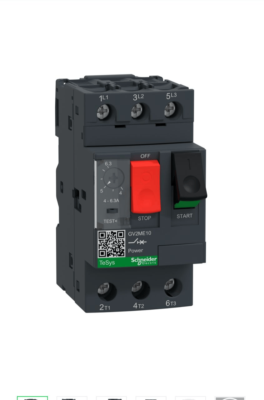 Disjoncteur moteur GV2ME10 - 4-6,3A - 3P 3d SCHNEIDER