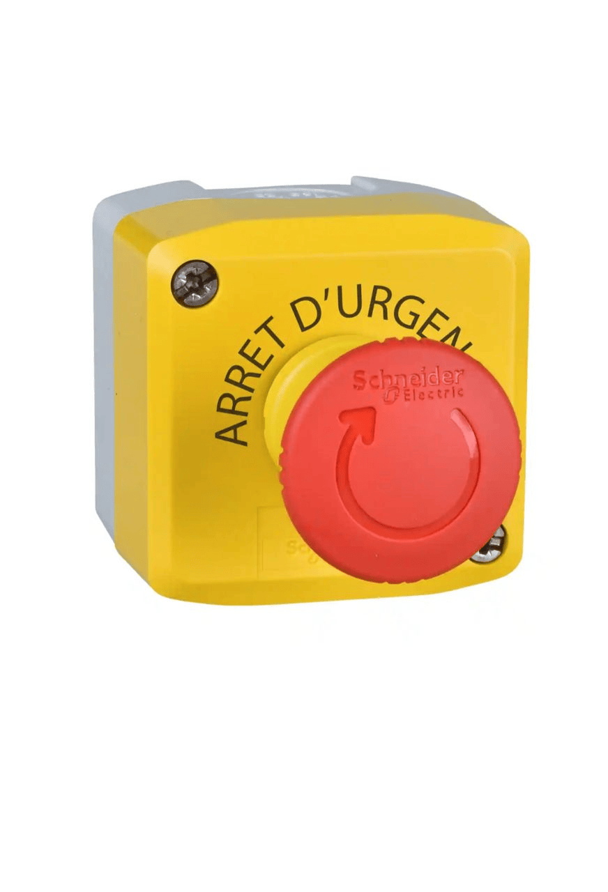 Arrêt urgence rouge - pousser tourner - 1F+1O - Ø40 Harmony SCHNEIDER